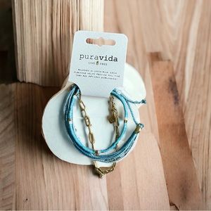 pura vida blue and gold bracelet set!! 💙🦋